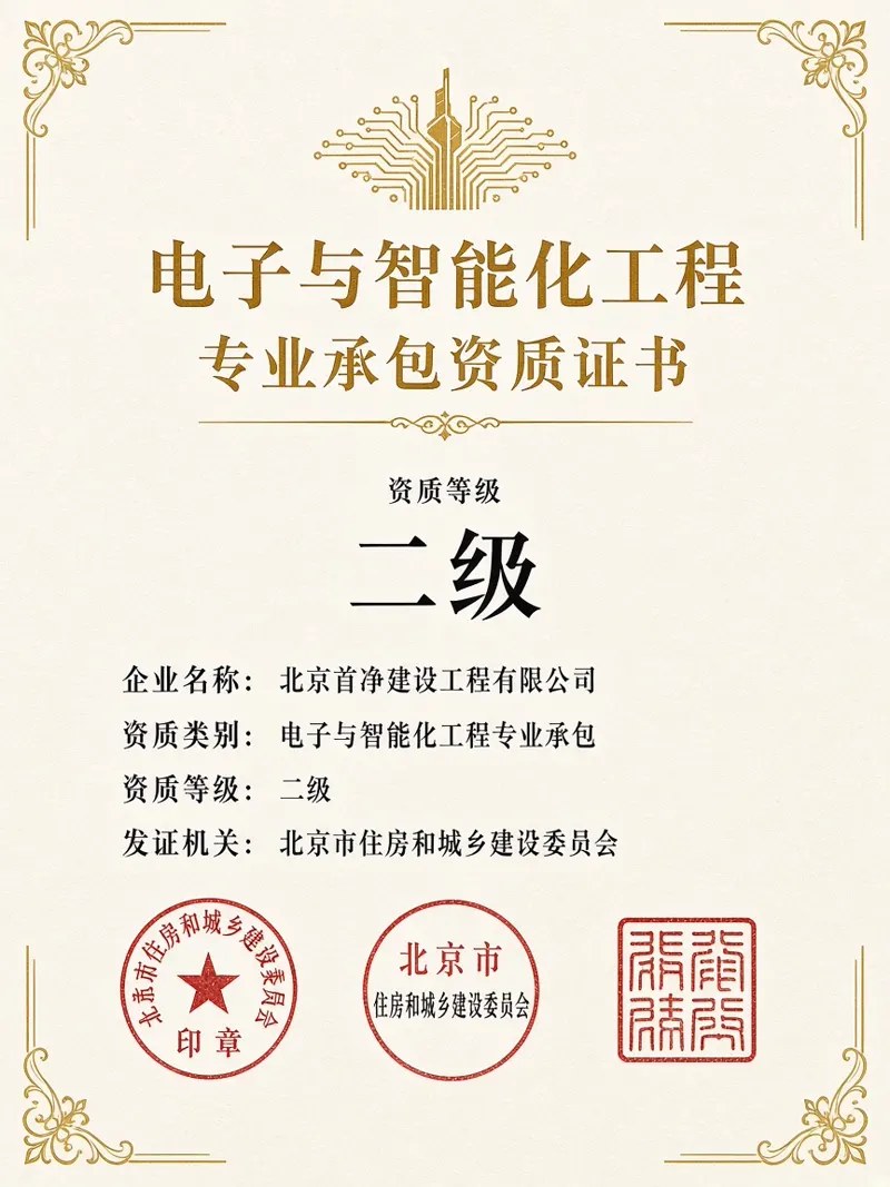 电子与智能化工程专业承包证书