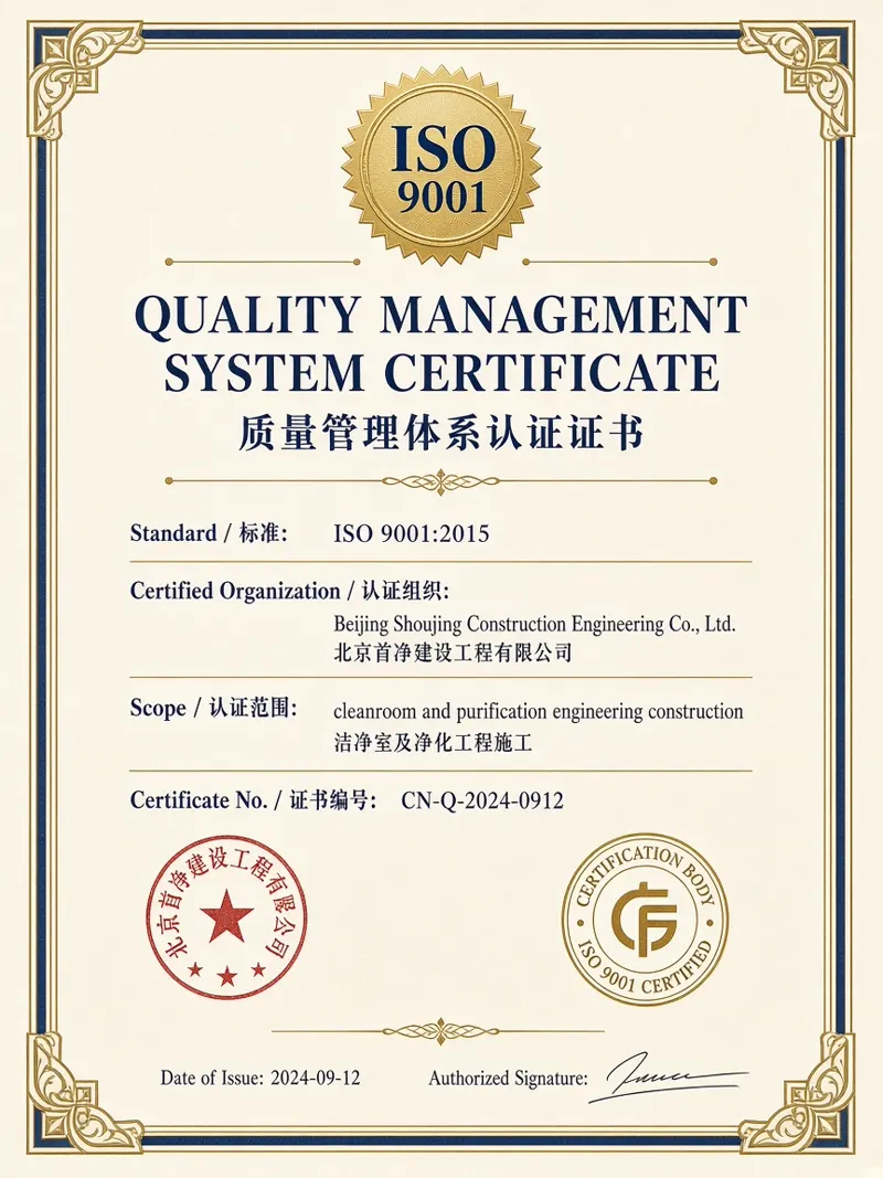 ISO 9001证书